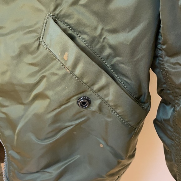 Alpha Industries MA-1 Slim Fit Flight Jacket Sage Green Reversible to Orange - Picture 4 of 11